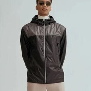 Noize Oden Windbreaker Raincoat Jacket Hooded Men's Black Gray Small or Medium